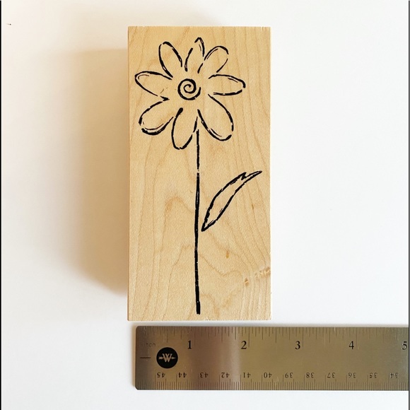 Great Impressions Flower Wood Rubber Stamp - Picture 5 of 6
